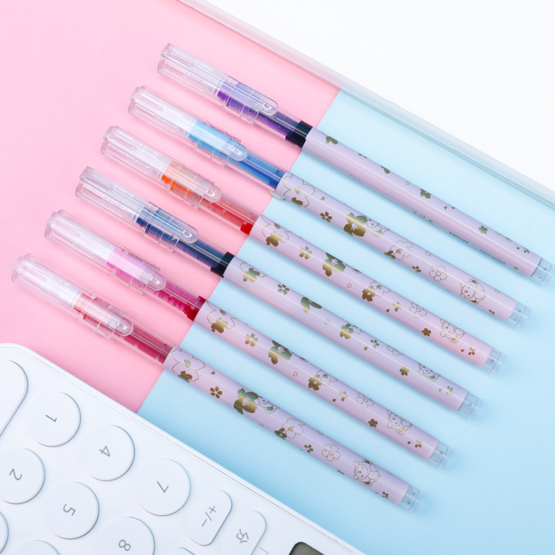 Teddy Bear Multi Colors Rollerball Pen with 0.5mm Needle Tip
